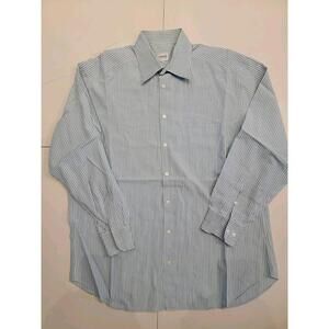Armani Collezioni Blue White Striped Dress Shirt 16.5 / 42 R
